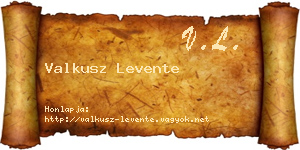 Valkusz Levente névjegykártya